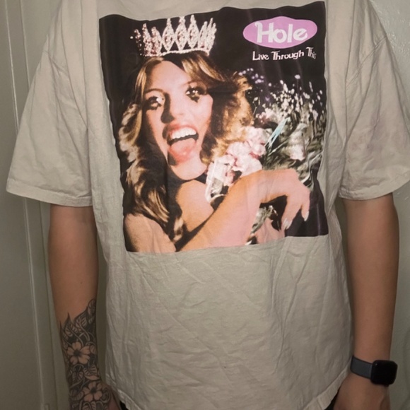 Tan Hole Live Through This Shirt Size Large - Picture 2 of 2